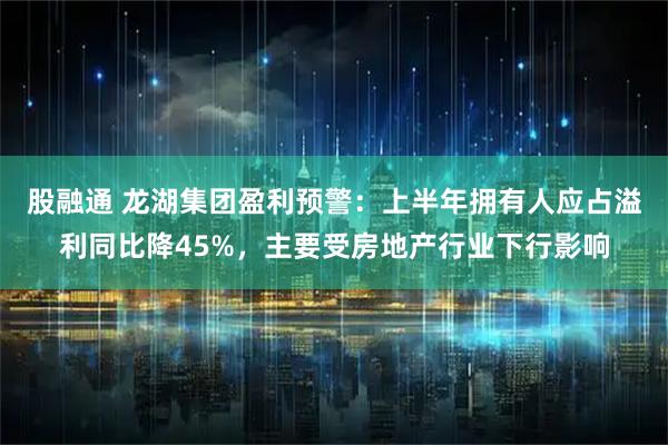 股融通 龙湖集团盈利预警：上半年拥有人应占溢利同比降45%，主要受房地产行业下行影响